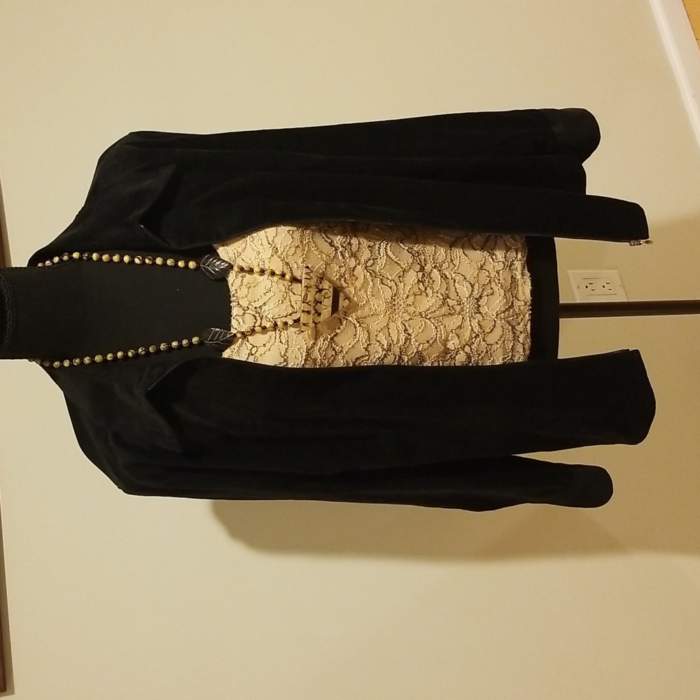 Croft & Barraw stretch zip up jacket fine corduroy black XL